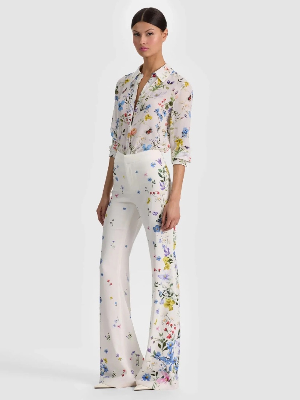 Alice + Olivia Andrew Pants Twisting Vines Off White size 6 - Picture 5 of 12